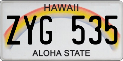 HI license plate ZYG535