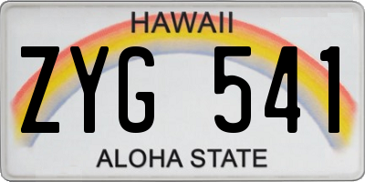 HI license plate ZYG541