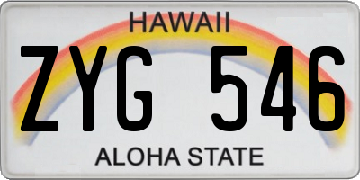 HI license plate ZYG546