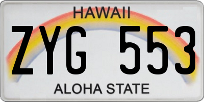 HI license plate ZYG553