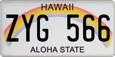 HI license plate ZYG566