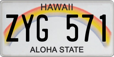 HI license plate ZYG571