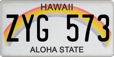 HI license plate ZYG573