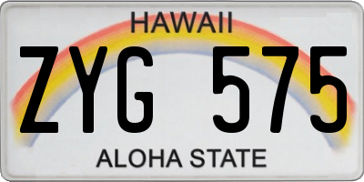 HI license plate ZYG575