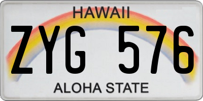 HI license plate ZYG576