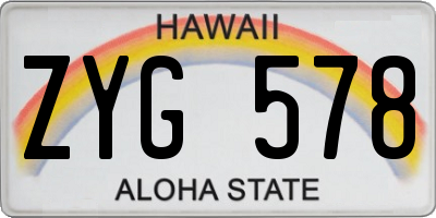 HI license plate ZYG578