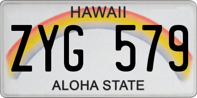 HI license plate ZYG579