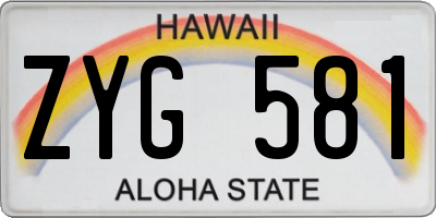 HI license plate ZYG581