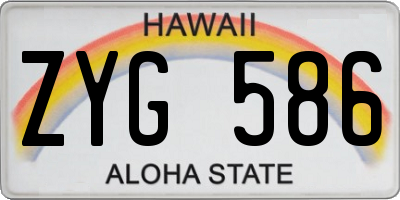 HI license plate ZYG586