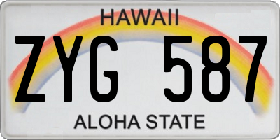 HI license plate ZYG587