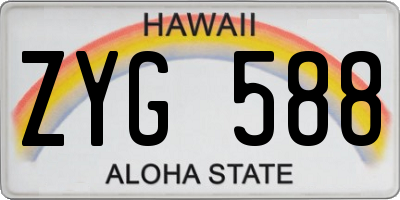 HI license plate ZYG588