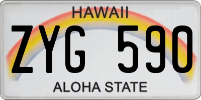 HI license plate ZYG590