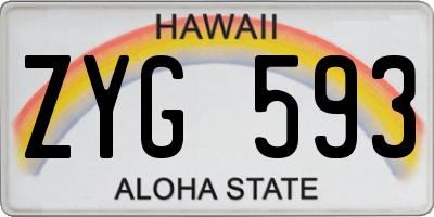 HI license plate ZYG593
