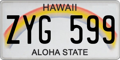 HI license plate ZYG599