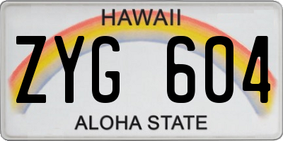 HI license plate ZYG604