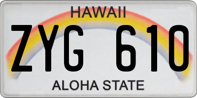 HI license plate ZYG610
