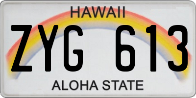 HI license plate ZYG613