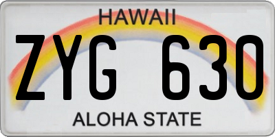 HI license plate ZYG630