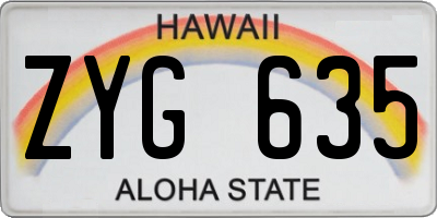 HI license plate ZYG635