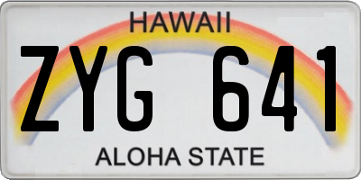 HI license plate ZYG641