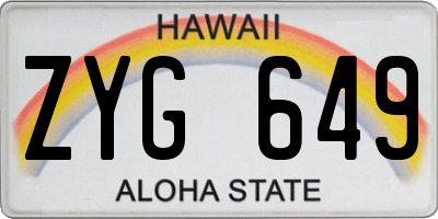 HI license plate ZYG649