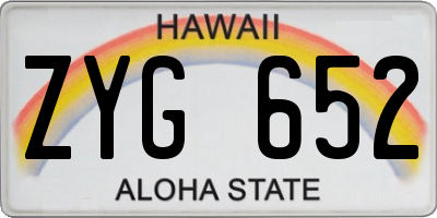 HI license plate ZYG652