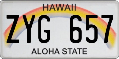 HI license plate ZYG657