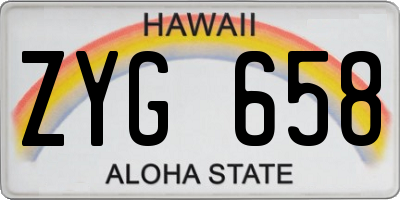 HI license plate ZYG658