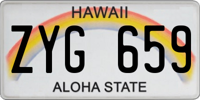 HI license plate ZYG659