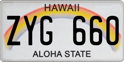 HI license plate ZYG660