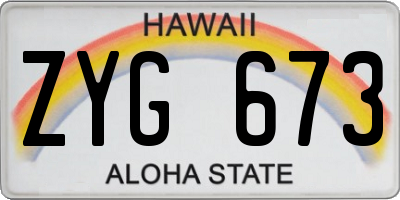 HI license plate ZYG673