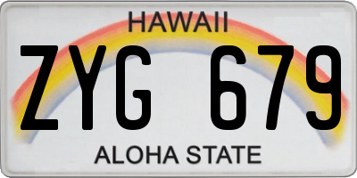 HI license plate ZYG679