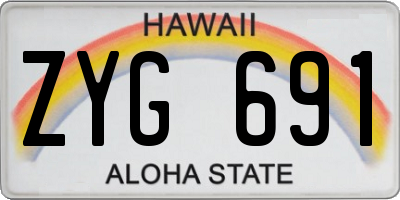 HI license plate ZYG691