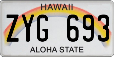 HI license plate ZYG693