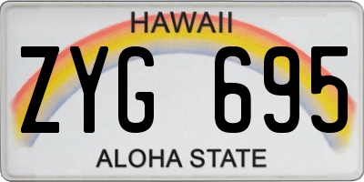 HI license plate ZYG695