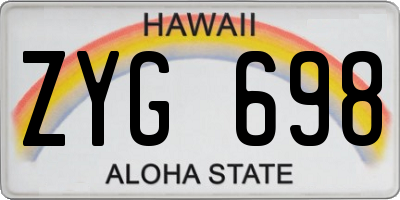 HI license plate ZYG698