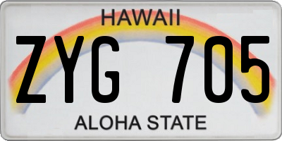 HI license plate ZYG705