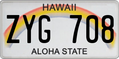 HI license plate ZYG708