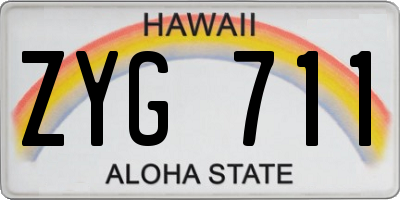 HI license plate ZYG711
