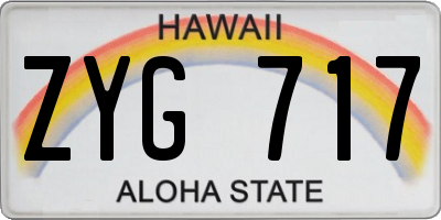 HI license plate ZYG717