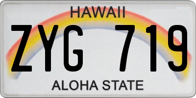 HI license plate ZYG719