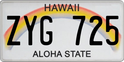 HI license plate ZYG725