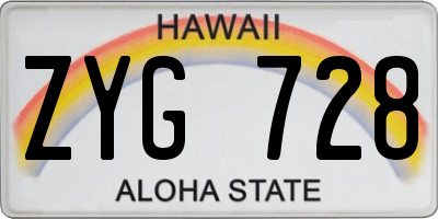 HI license plate ZYG728