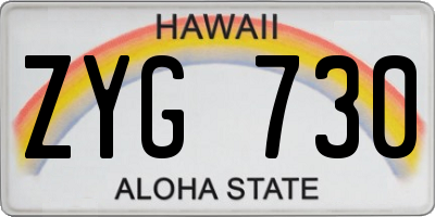 HI license plate ZYG730