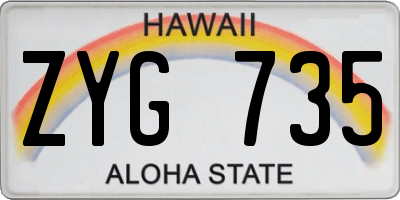 HI license plate ZYG735