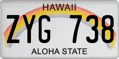 HI license plate ZYG738
