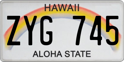 HI license plate ZYG745
