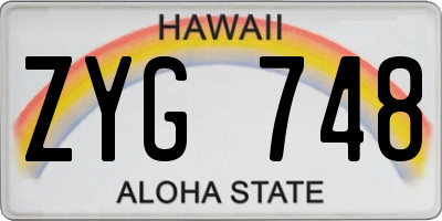 HI license plate ZYG748