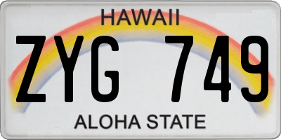 HI license plate ZYG749