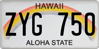 HI license plate ZYG750